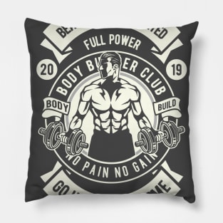 Beast Mode Activated Body Builder - No Pain No Gain T-shirt Pillow