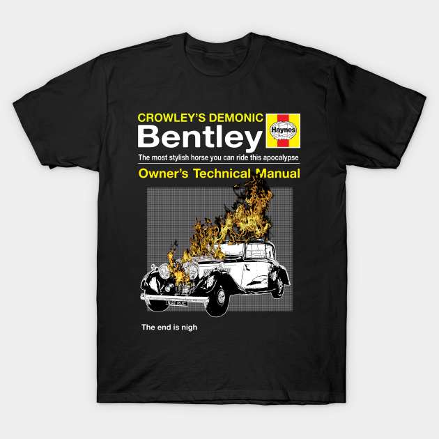 Crowleys Demonic Bentley Haynes Manual Good Omens Good Omens T Shirt Teepublic