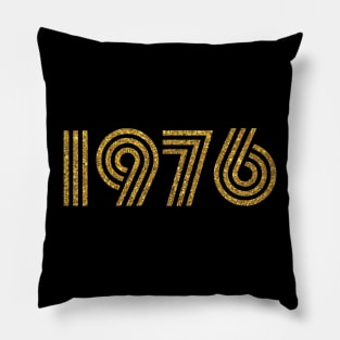 1976 Birth Year Glitter Effect Pillow