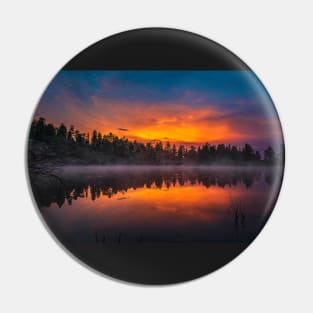 Diamond Lake Sunset Reflection Pin