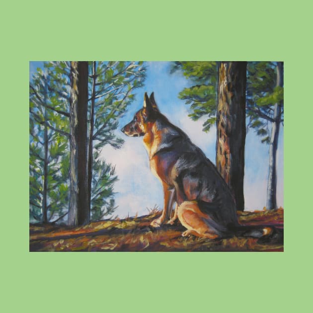 German Shepherd Fine Art Painting by LASHEPARD