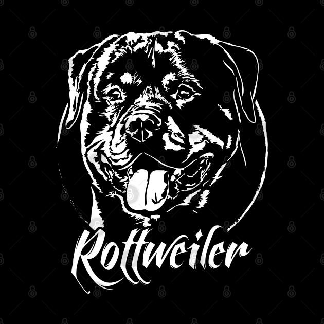 Proud Rottweiler dog portrait Rottie dog by wilsigns