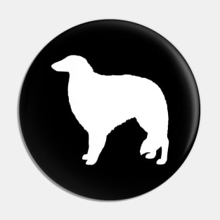 White Borzoi Dog Breed Silhouette Pin