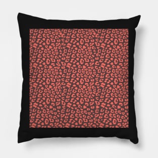 Living Coral Leopard Animal Print Pillow