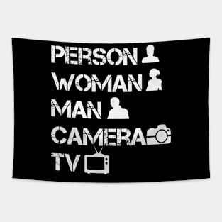 Person Woman Man Camera TV Tapestry