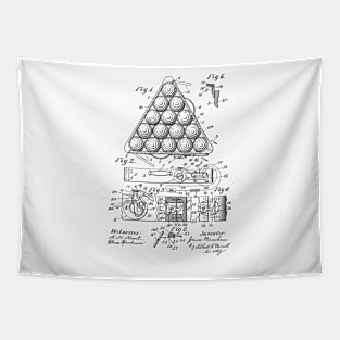 Pool Registering Triangle Vintage Patent Hand Drawing Tapestry