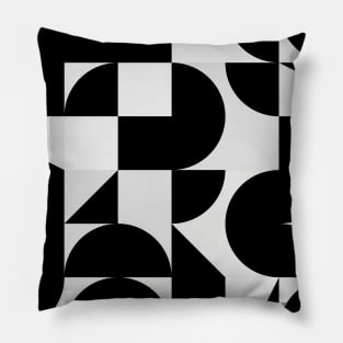 Modern Geometry / Minimal, Black, White, Grey Pillow