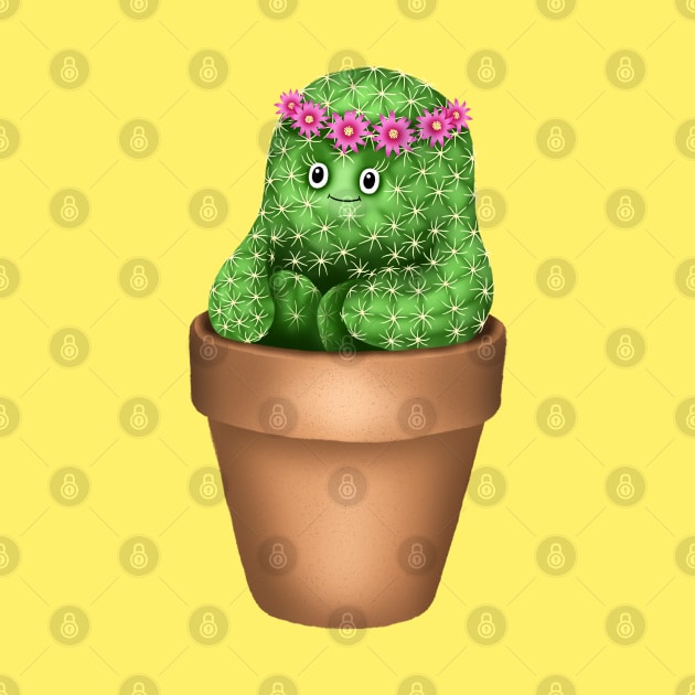 Cute Cactus (Yellow Background) by illucalliart