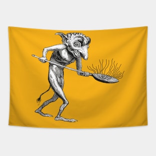 Demonic Personification Fire Fireworks And Fried Food Cut Out Tapestry