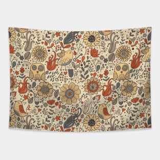 Flower & Bird Pattern Tapestry