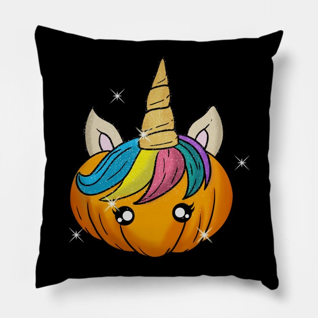 Halloween Unicorn Pumpkin Cute Pillow by E