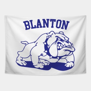 Blanton Bulldogs Elementary Retro Design Blue Tapestry