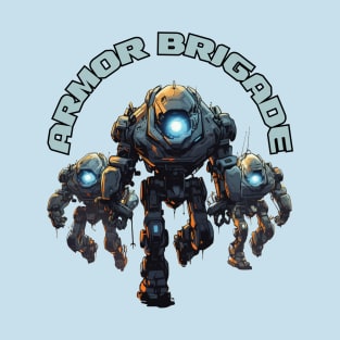 Futuristic Battle Robots Names of Power Armor Brigade T-Shirt