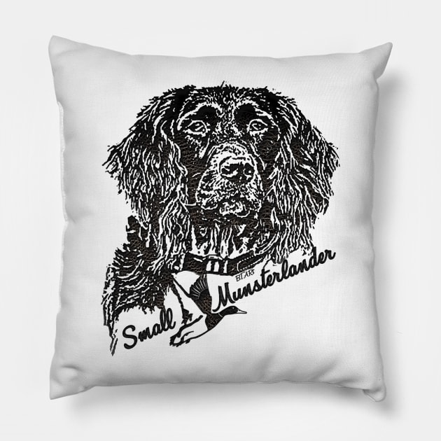 Small Munsterlander (logo) Pillow by German Wirehaired Pointer 