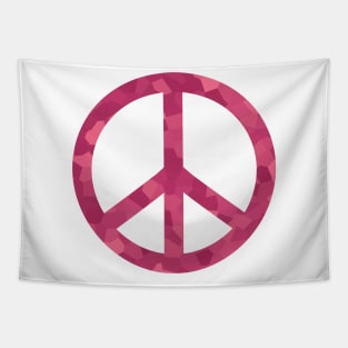 Peace Sign Raspberry Sorbet Tapestry