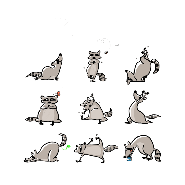 Raccoon Yoga by RedFoxBoutique