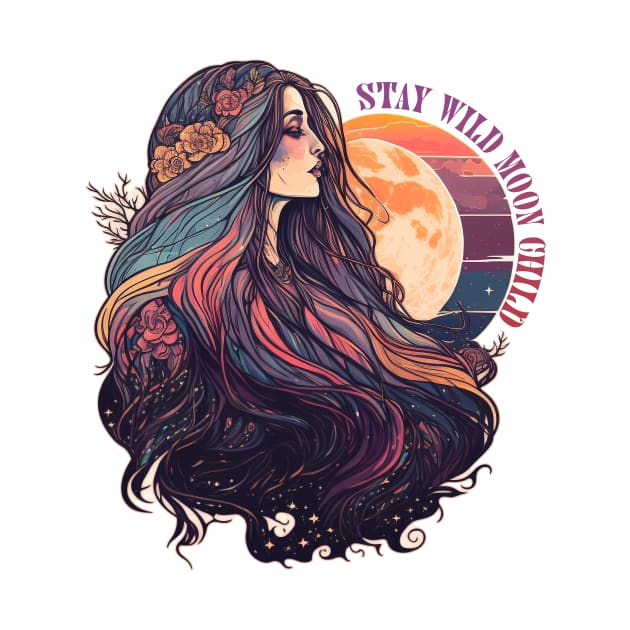 Retro Moon Goddess | Stay Wild Moon Child by TheJadeCat