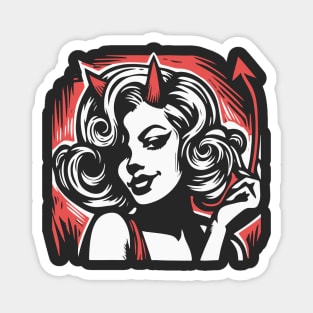 Retro Devil Girl Magnet