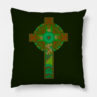 Green Celtic Cross Pillow