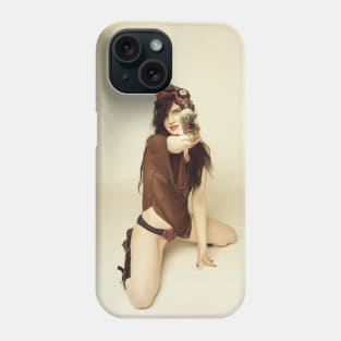 Girl with steampunk gun Phone Case