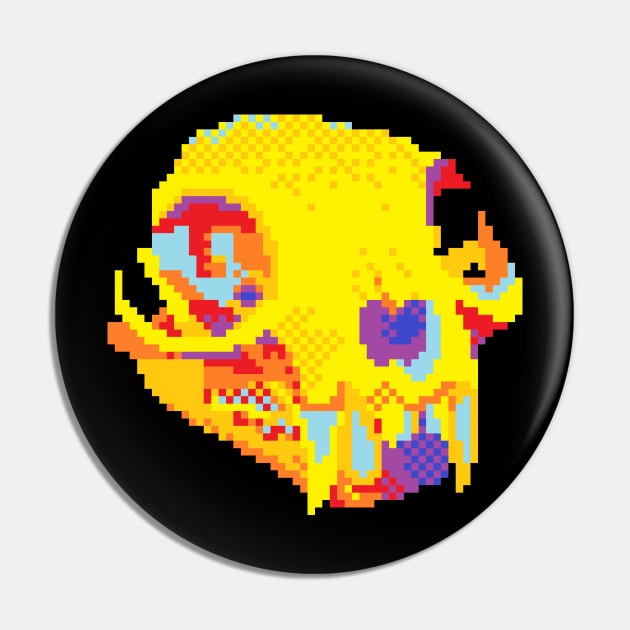 Pixel Skull Pin by Patchy_the_Rat