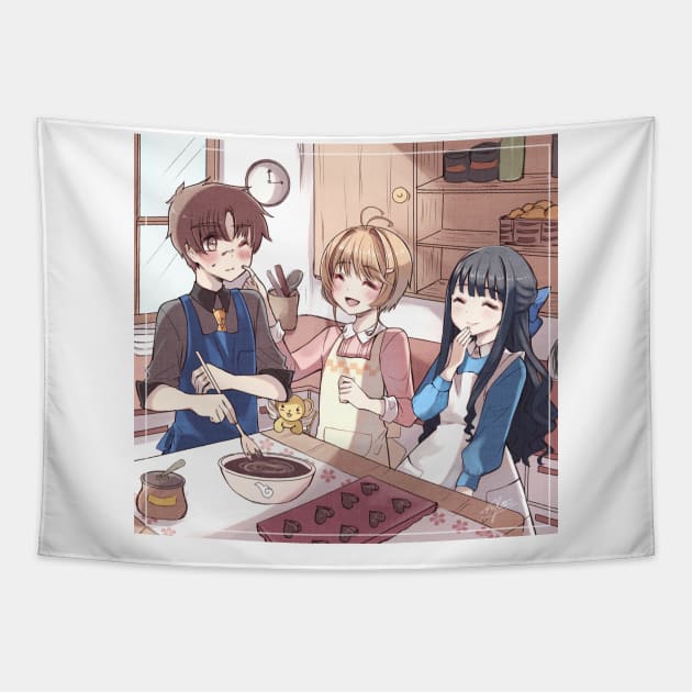 Sakura Valentine's day Tapestry by Fukosshi