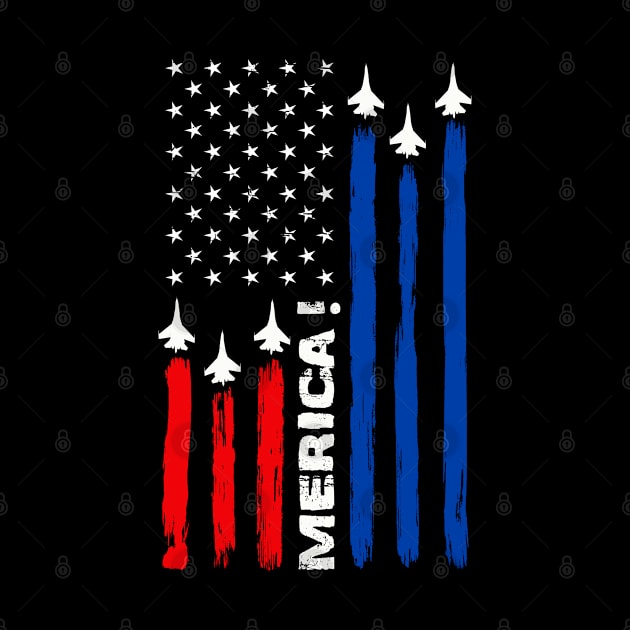 Air Force US Veterans 4th of July T shirt - Merica Flag T-Shirt by Pannolinno