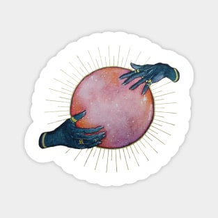 Watercolor Halloween Galaxy Crystal Ball Magnet