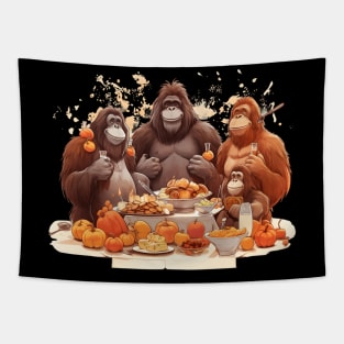 Orangutan Family Thanksgiving Tapestry