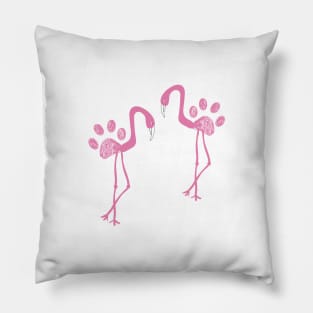 Made of flamingo with pink paw prints Pillow