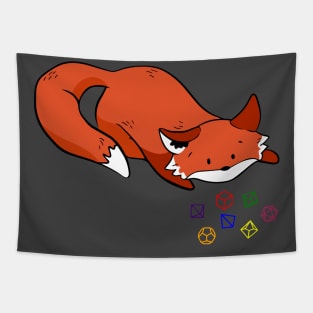 Fox Player With Polyhedral Dice Tapestry