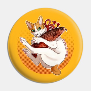 Lucky Cat -- Orange Pin