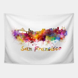 San Francisco skyline in watercolor Tapestry