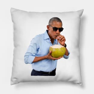 Obama Sipping on a Coconut Pillow