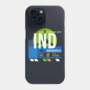 Indianapolis (IND) Airport // Retro Sunset Baggage Tag Phone Case