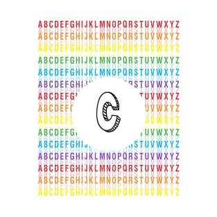 Letter C - Alphabet - Rainbow T-Shirt