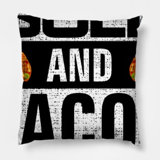 Vintage Golf and Tacos Shirt Funny Sports Cool Gift Pillow