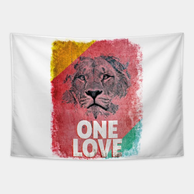 Lion Jamaica One Love Peace Tapestry by SnazzyCrew