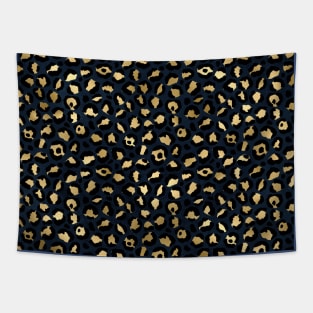 Blue and Gold Leopard Tapestry