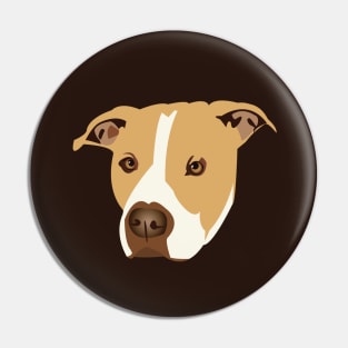 Brown and White Pit Bull Pin