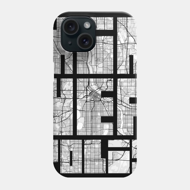 Minneapolis, USA City Map Typography - Light Phone Case by deMAP Studio