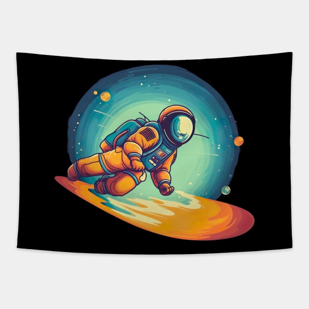 Exploring the Cosmos - Astronaut Space Exploration Tapestry by PlutoOrigins