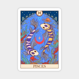 Zodiac sign tarot card Pisces Magnet