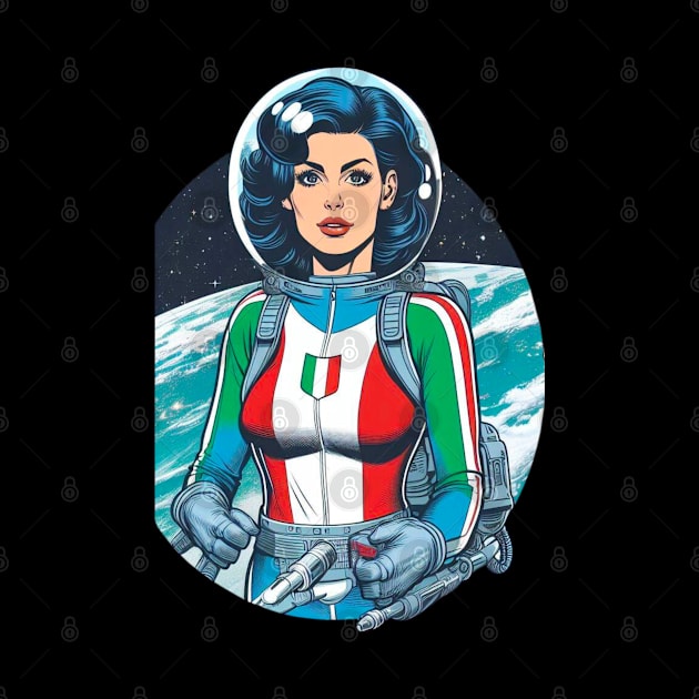 Italian Female Astronaut 1960s Comic Book Superhero by Woodpile