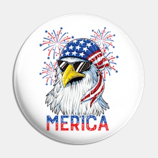 Eagle USA Patriotic, Retro 4th Of July, Independence Day Pin