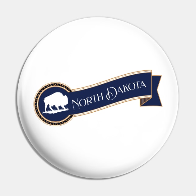 North Dakota Buffalo Pin by KeeganCreations