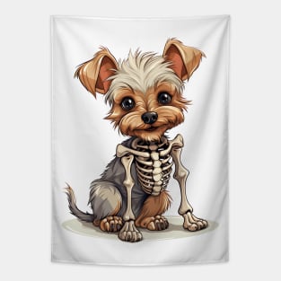 Skeleton Yorkshire Terrier Dog Tapestry
