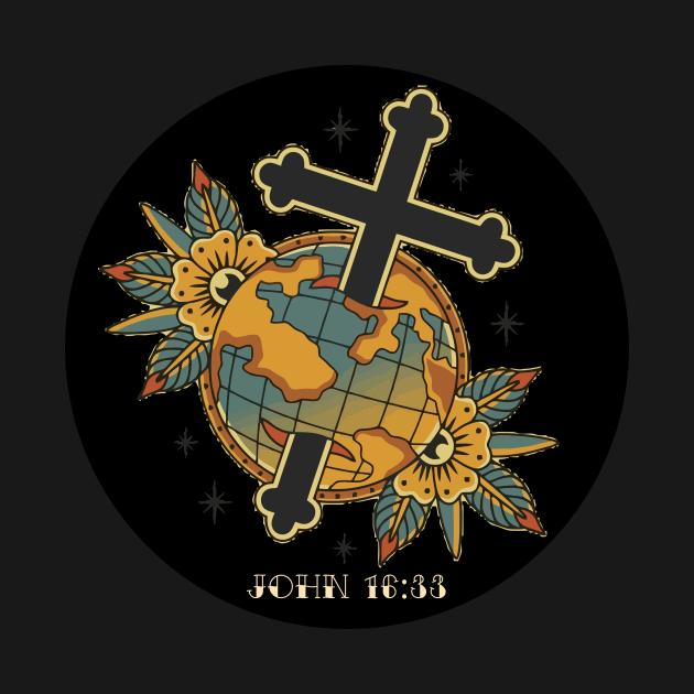 Cross Globe American Traditional Tattoo Flash by thecamphillips