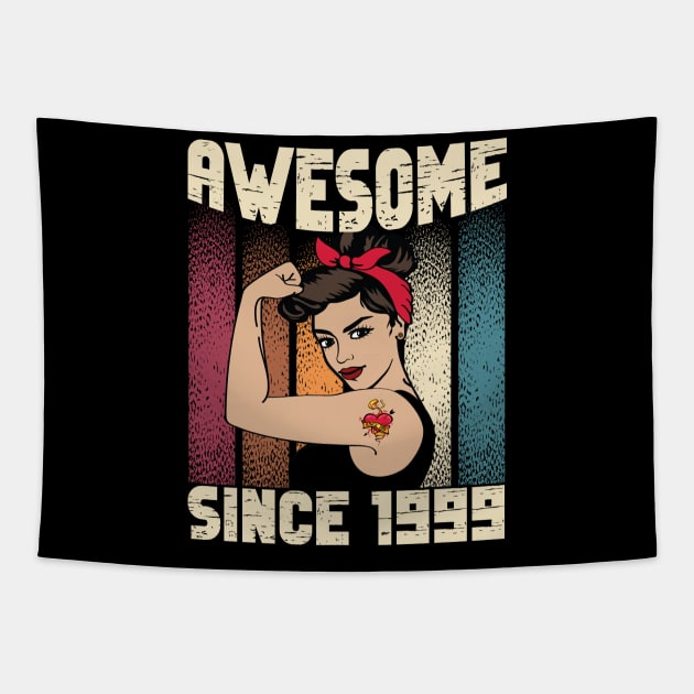 Awesome since 1999,23th Birthday Gift women 23 years old Birthday Tapestry by JayD World