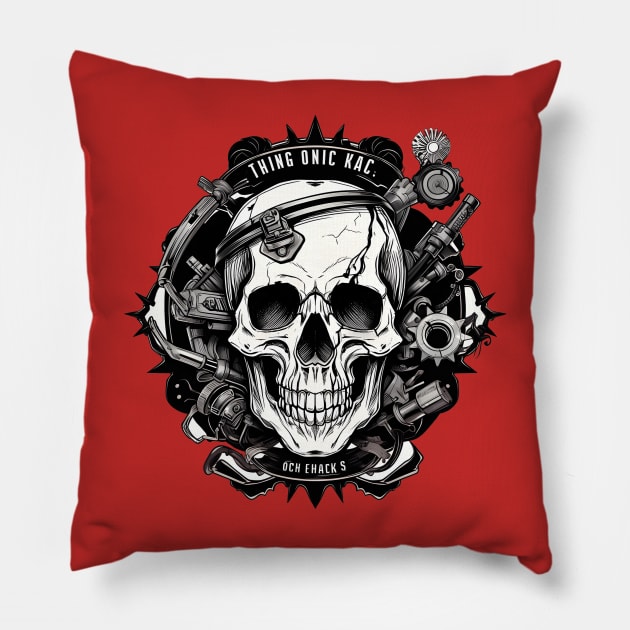 Garage Skull Design Pillow by ragil_studio